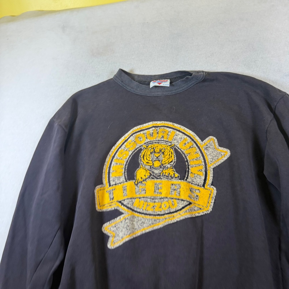 Vintage Missouri University Mizzou Tigers Sweatshirt Dodger Made in USA XL Black